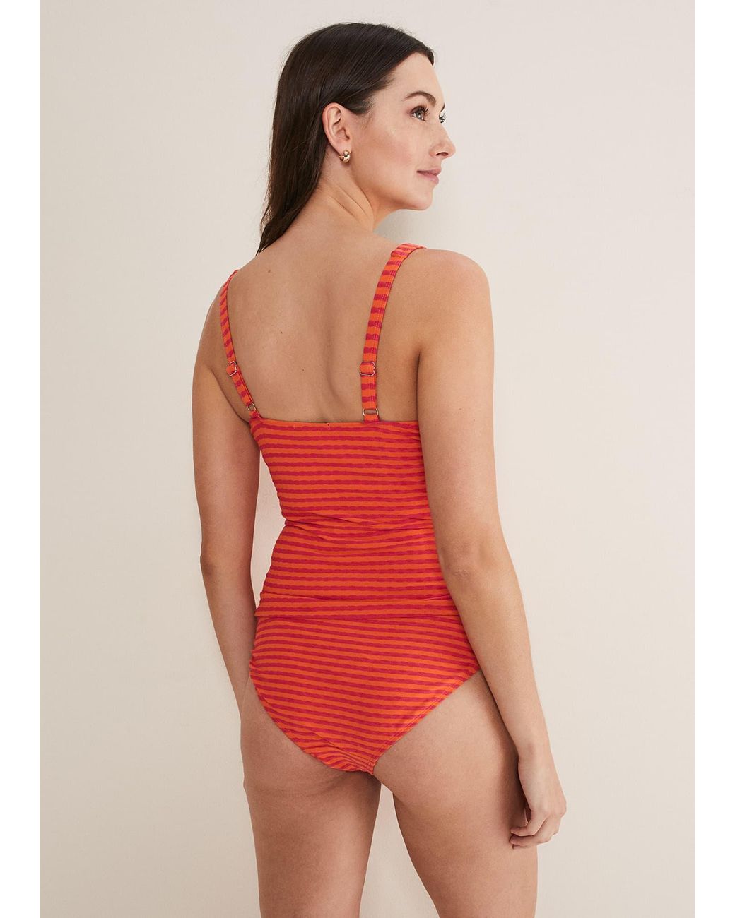 Phase Eight Red Thea Striped Tankini Top