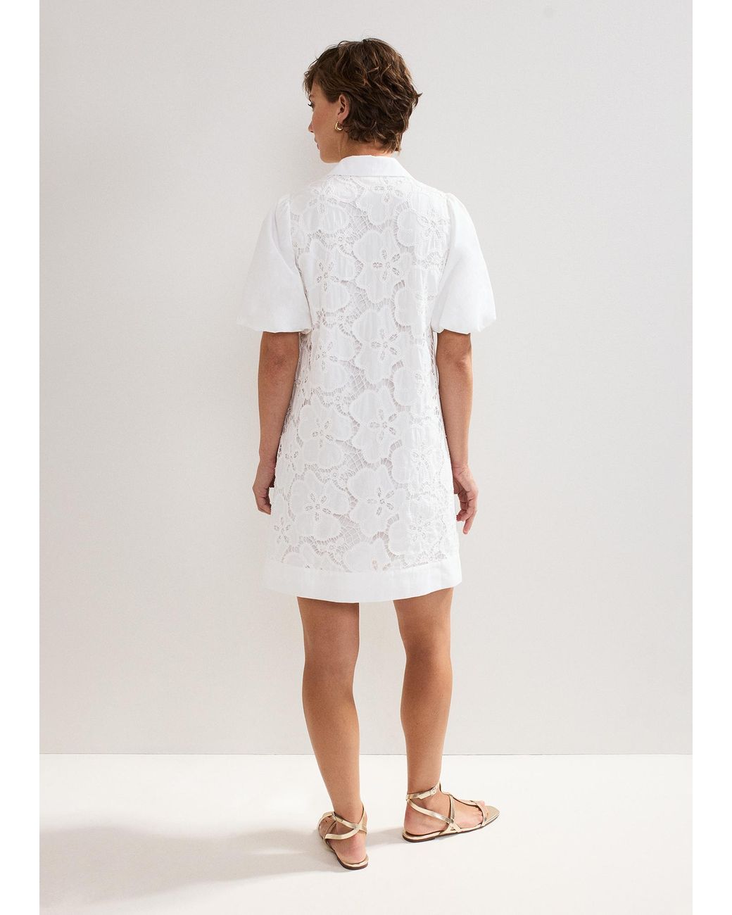 Phase Eight Gray Witney Lace Tunic Dress