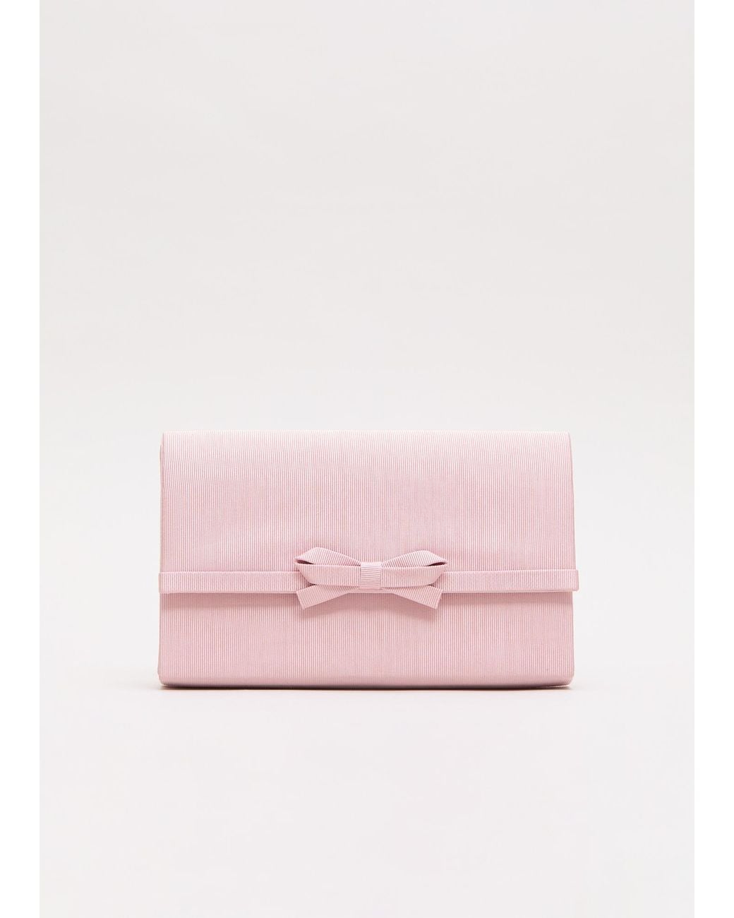 Phase Eight Pink Grosgrain Bow Clutch Bag
