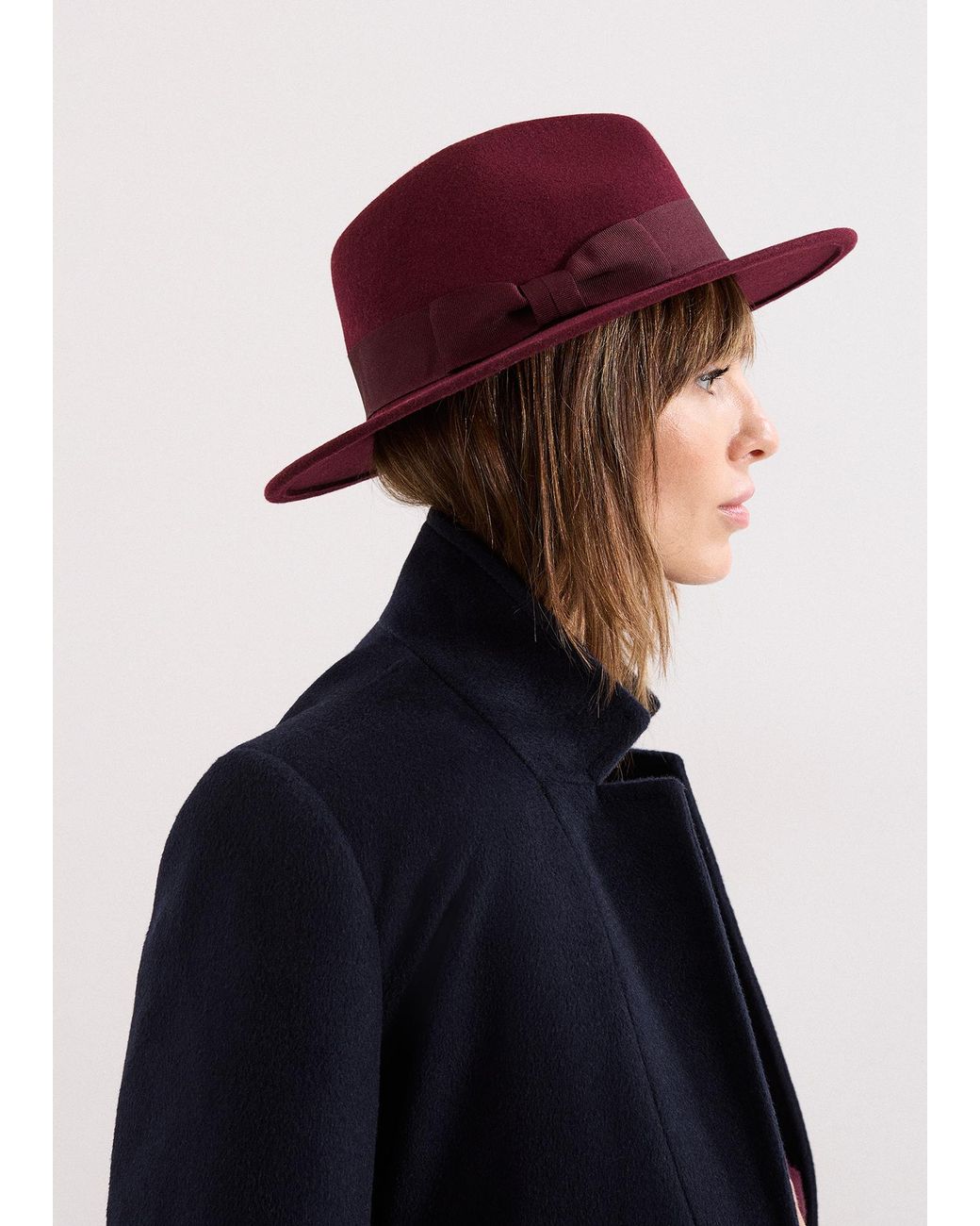Phase Eight Red Felt Trilby