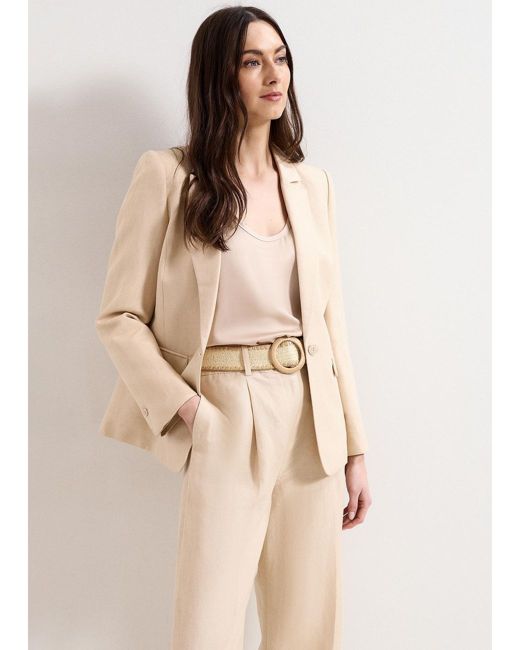 Phase Eight Natural Elena Linen Blend Blazer