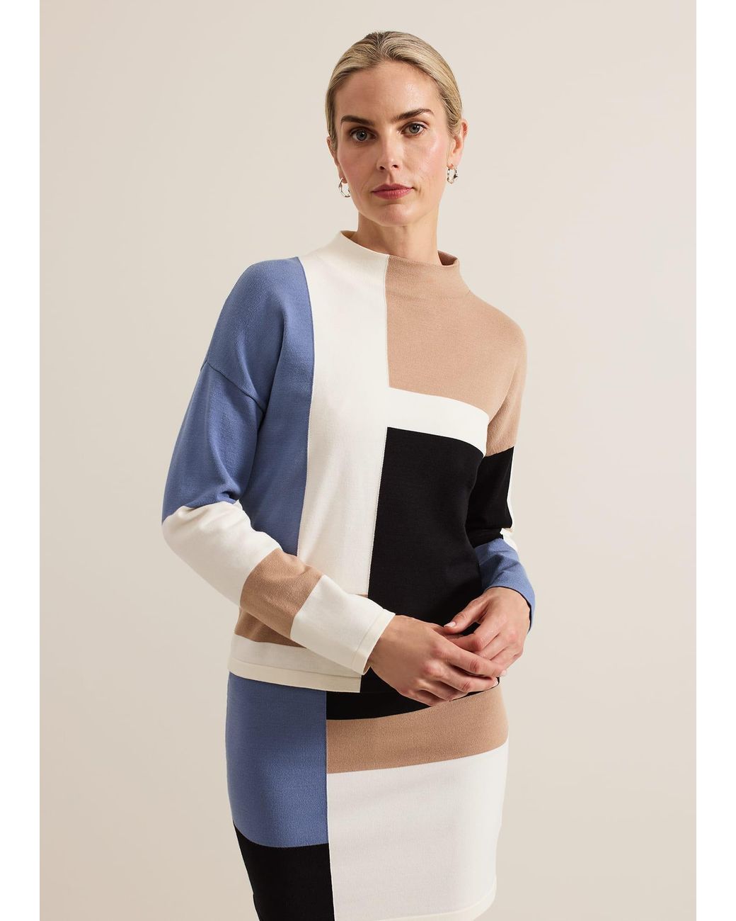 Phase Eight Black Kamila Colourblock Jumper