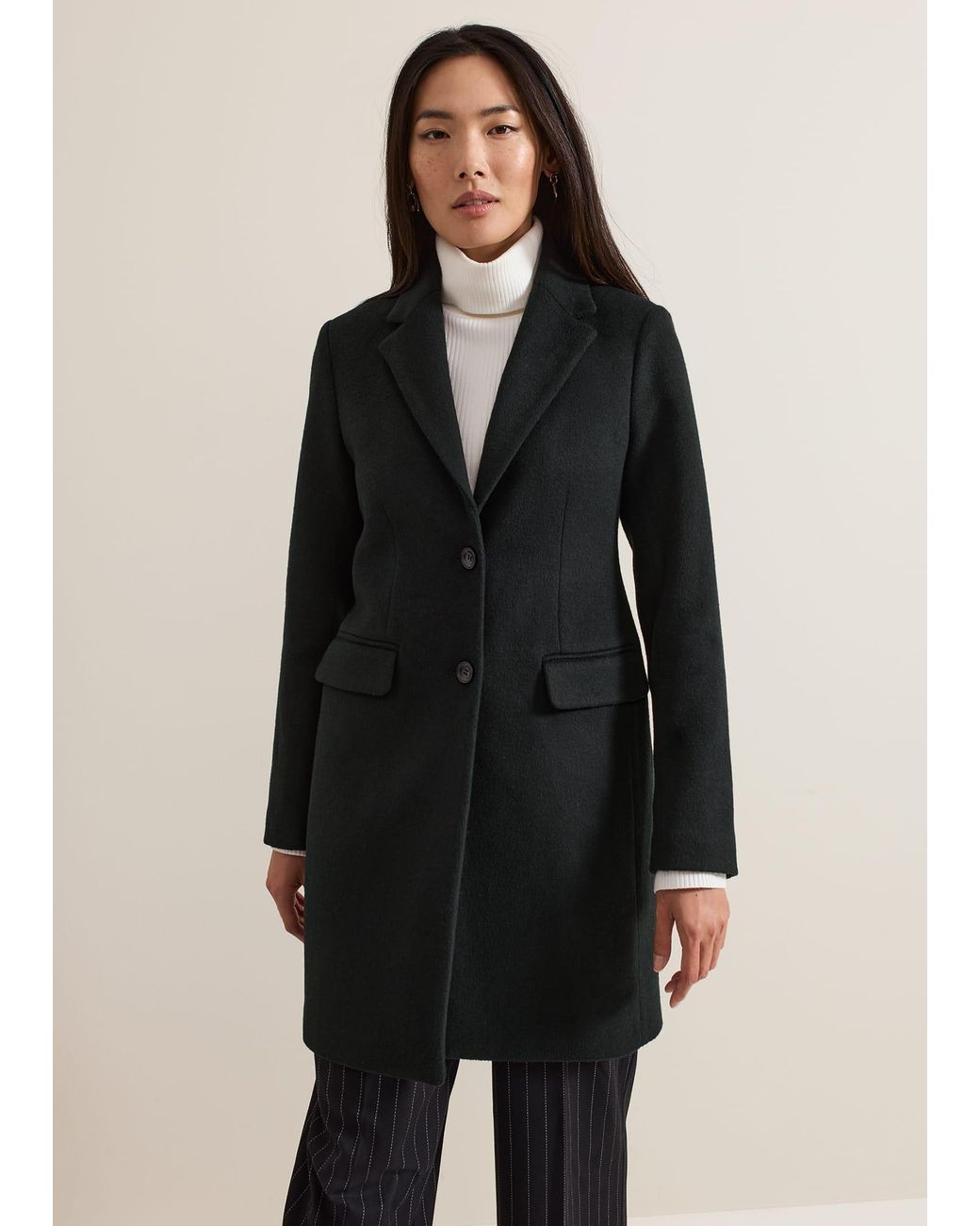 Phase Eight Black Lydia Wool Coat
