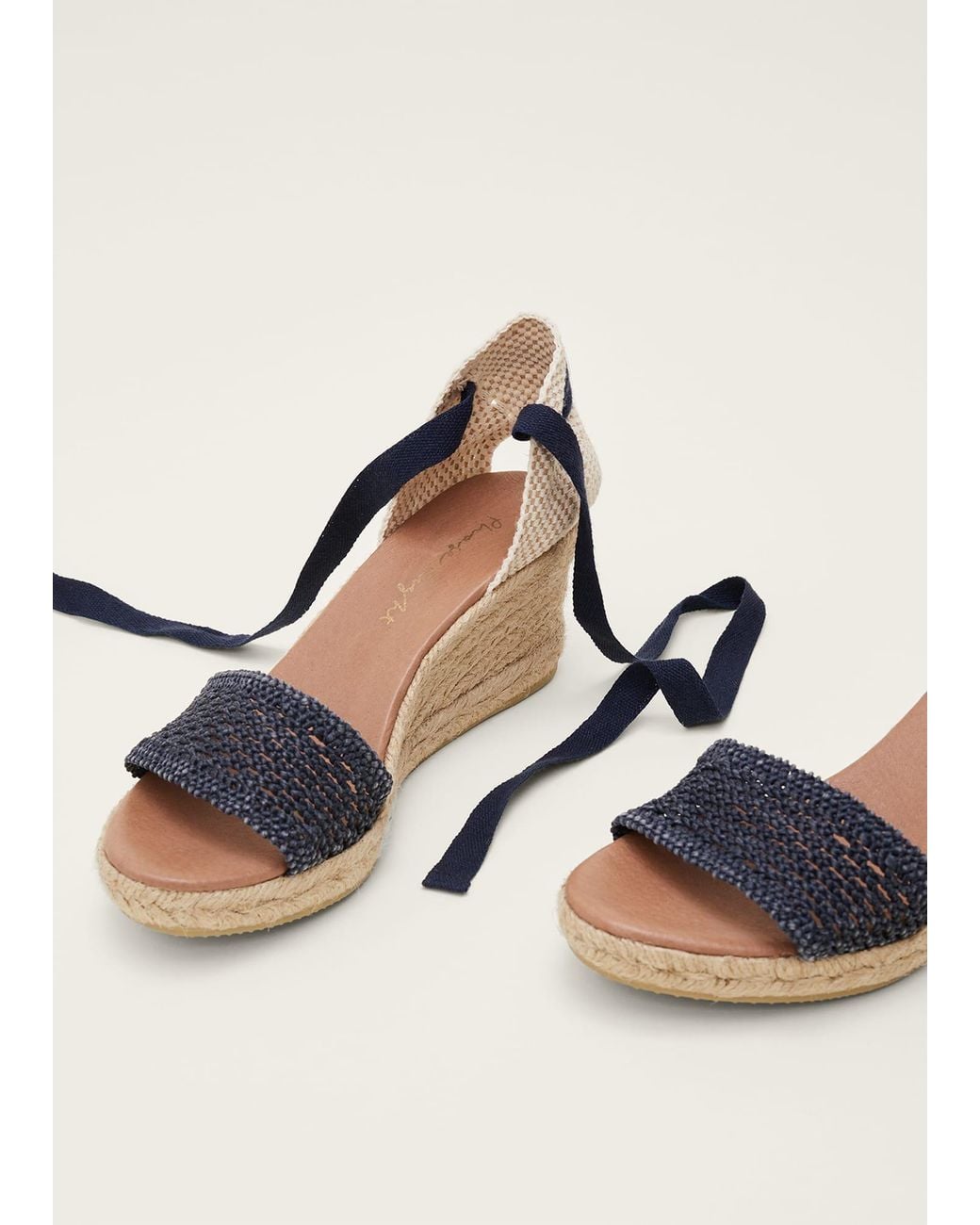 Phase Eight Blue Weave Espadrille