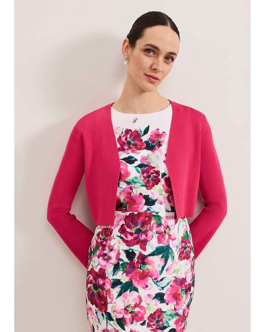 Phase Eight Pink Yasmin Fluted Sleeve Cover Up