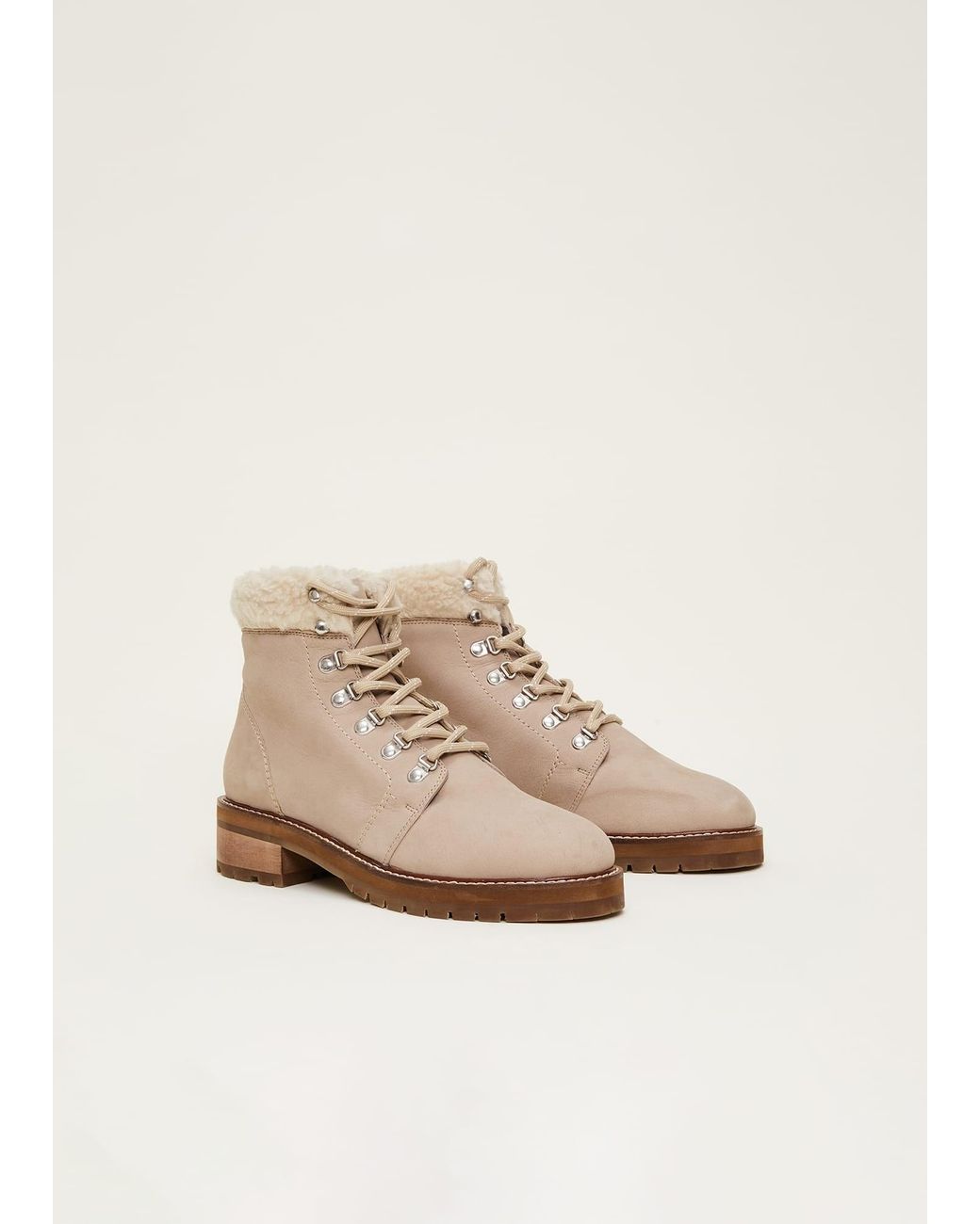 Phase Eight Natural Borg Trim Hiker Boot