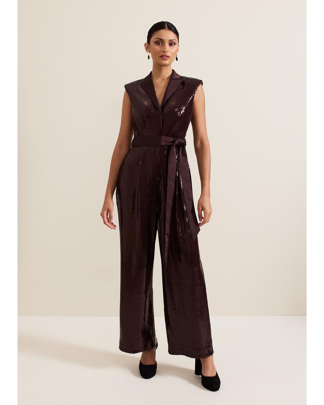 Phase Eight Natural Ivey Sequin Jumpsuit