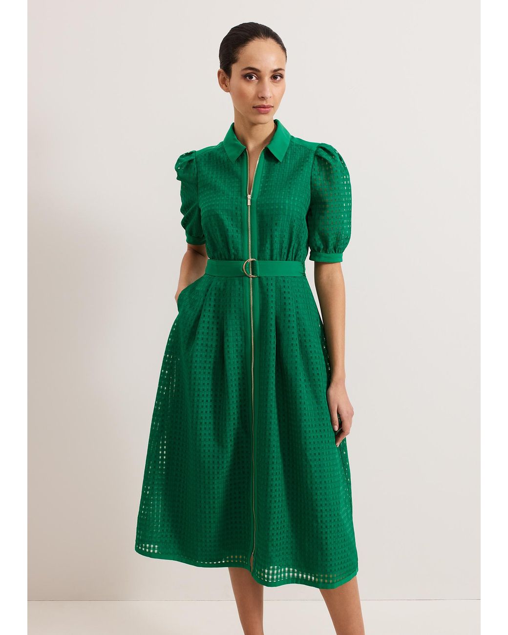 Phase Eight Green Carey Check Dress