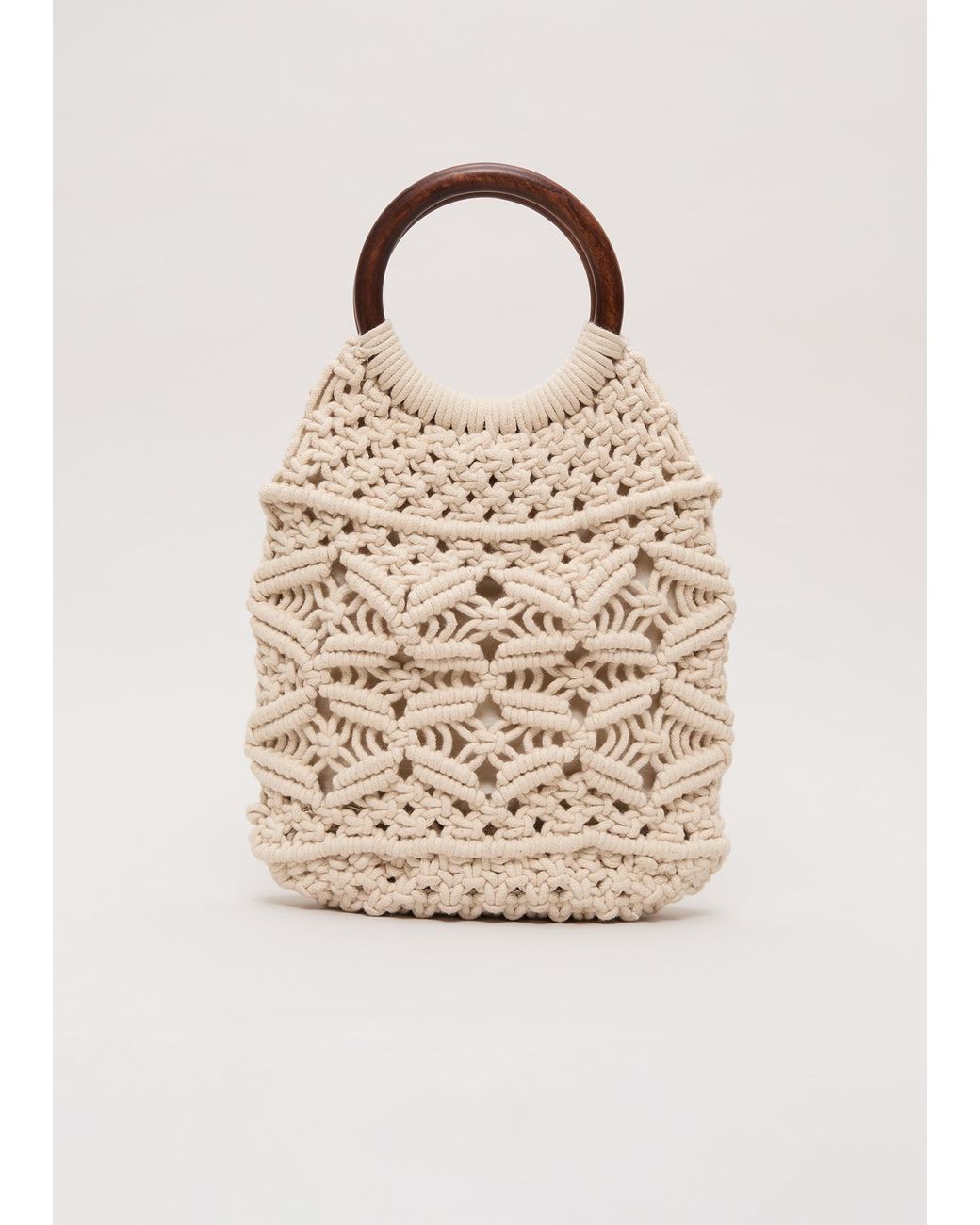 Phase Eight Natural Macrame Bucket Bag