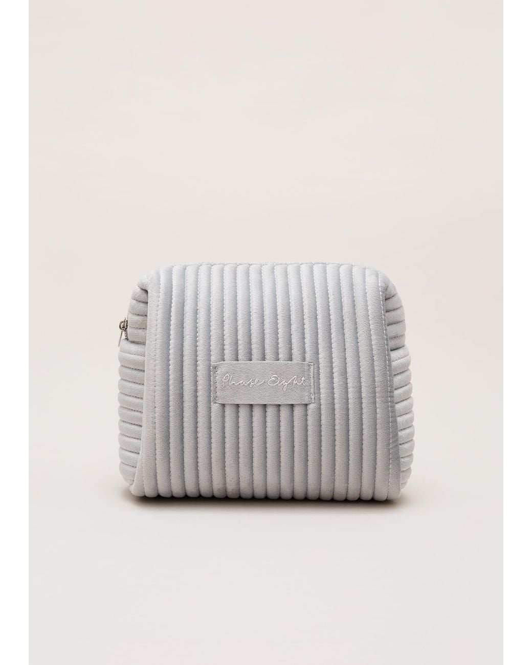 Phase Eight Gray Velvet Make Up Bag