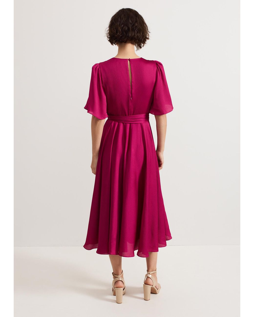 Phase Eight Pink Abbie Textured Plain Dress