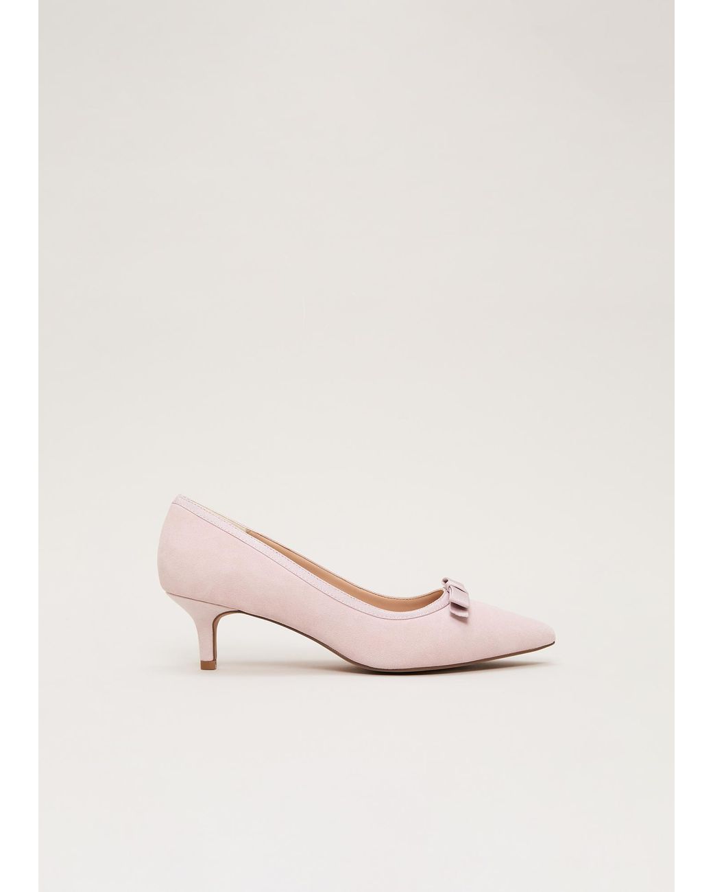Phase Eight Natural Bow Kitten Heel Court Shoe