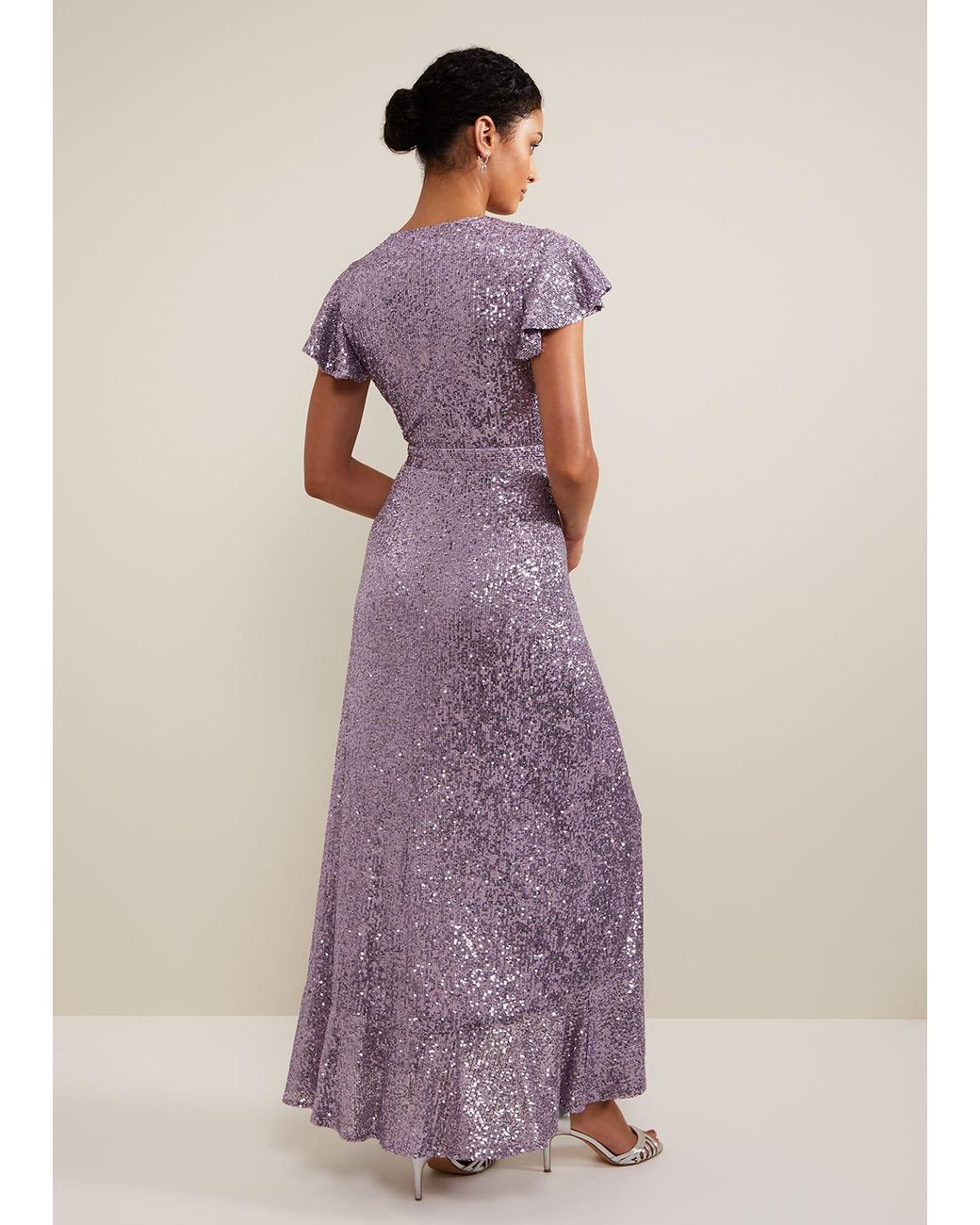 Phase Eight Purple Carina Sequin Maxi Dress