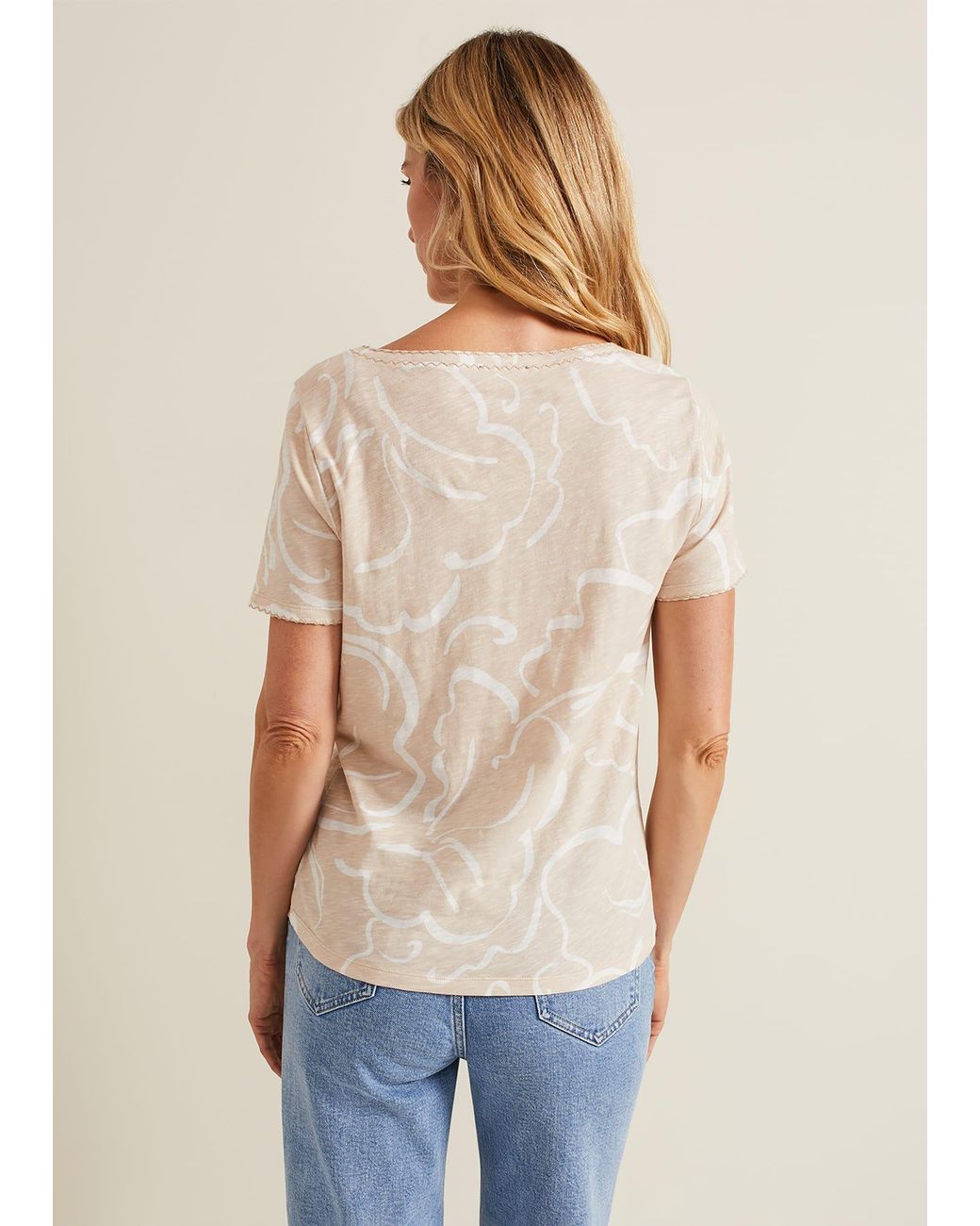 Phase Eight Blue Nia Linear Print Top