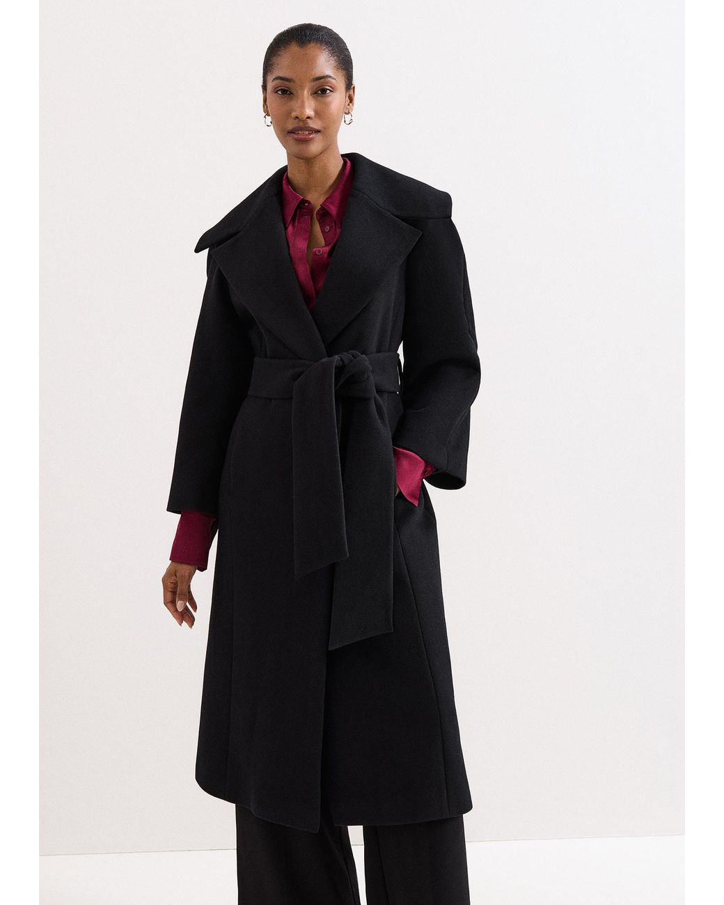 Phase Eight Black Annabel Collar Coat