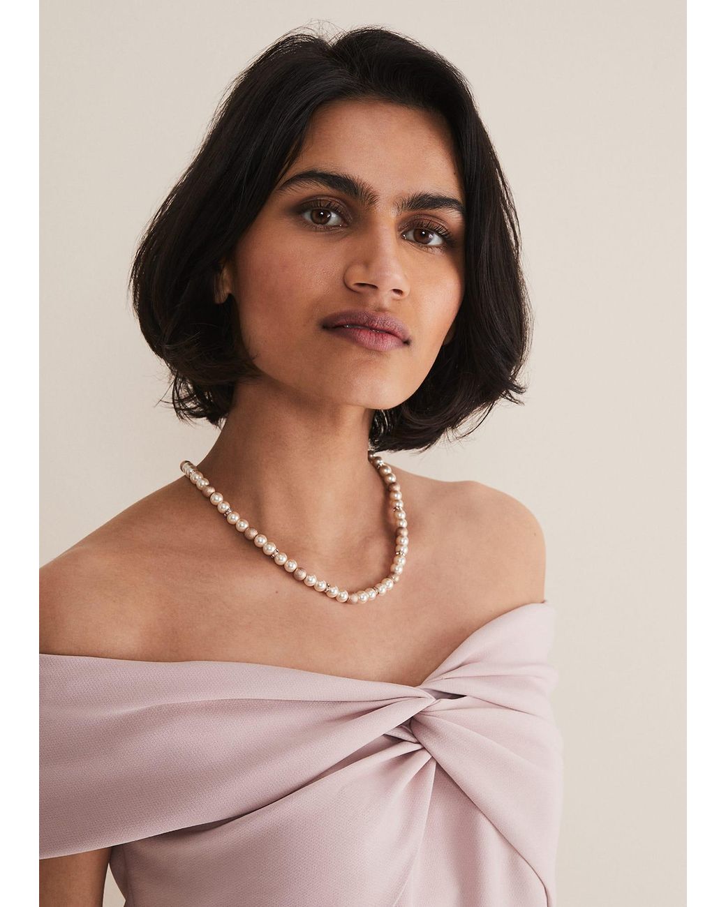 Phase Eight Natural Pearl Beaded Necklace