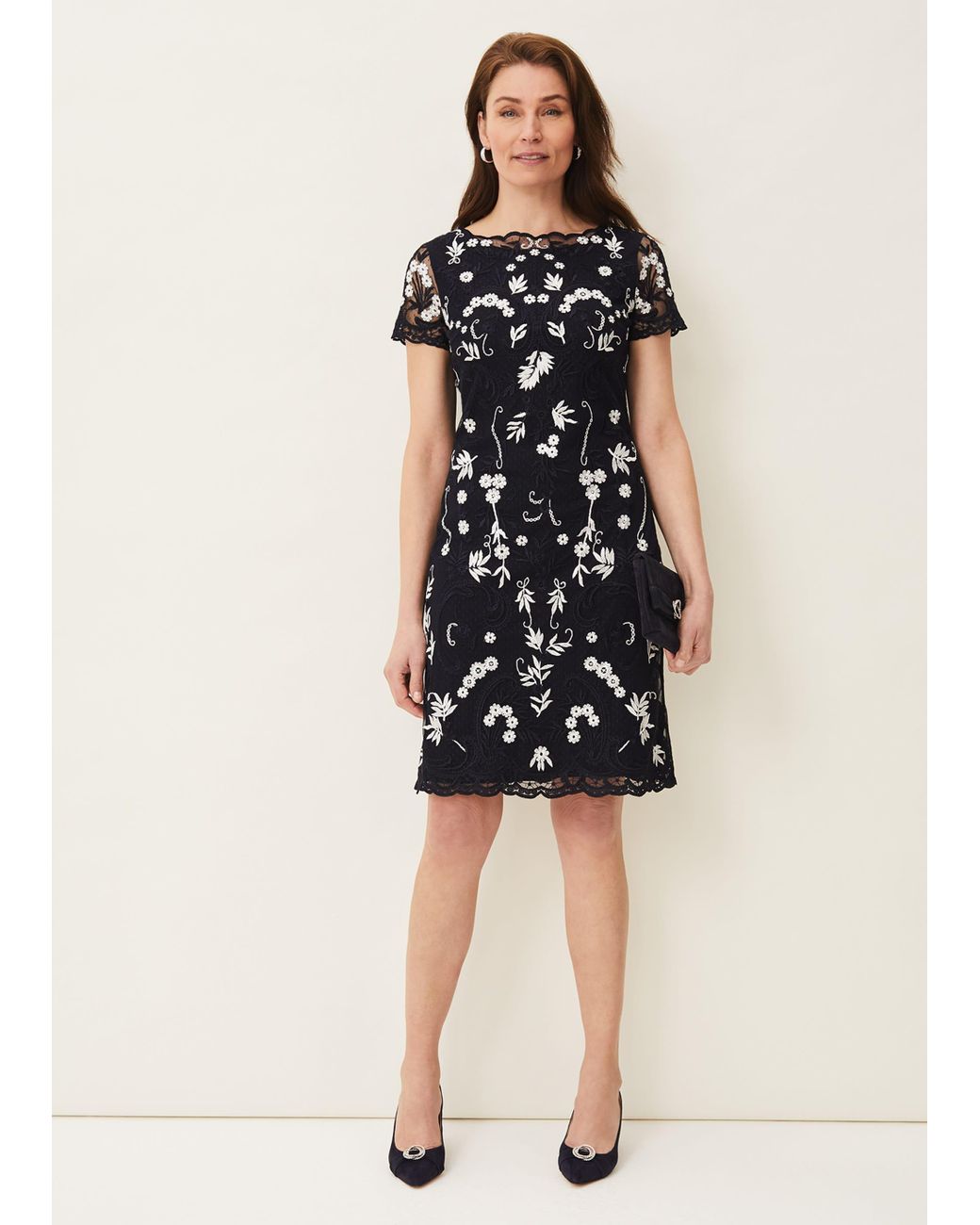 phase eight ditsy embroidered dress