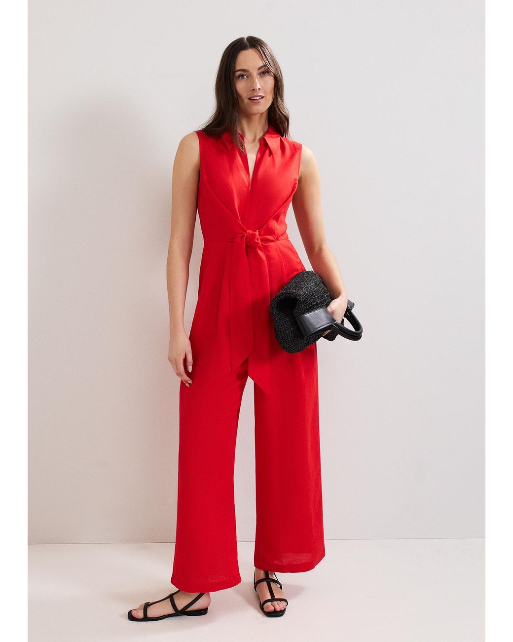 Phase Eight Red Becky Tie Front Jumpsuit