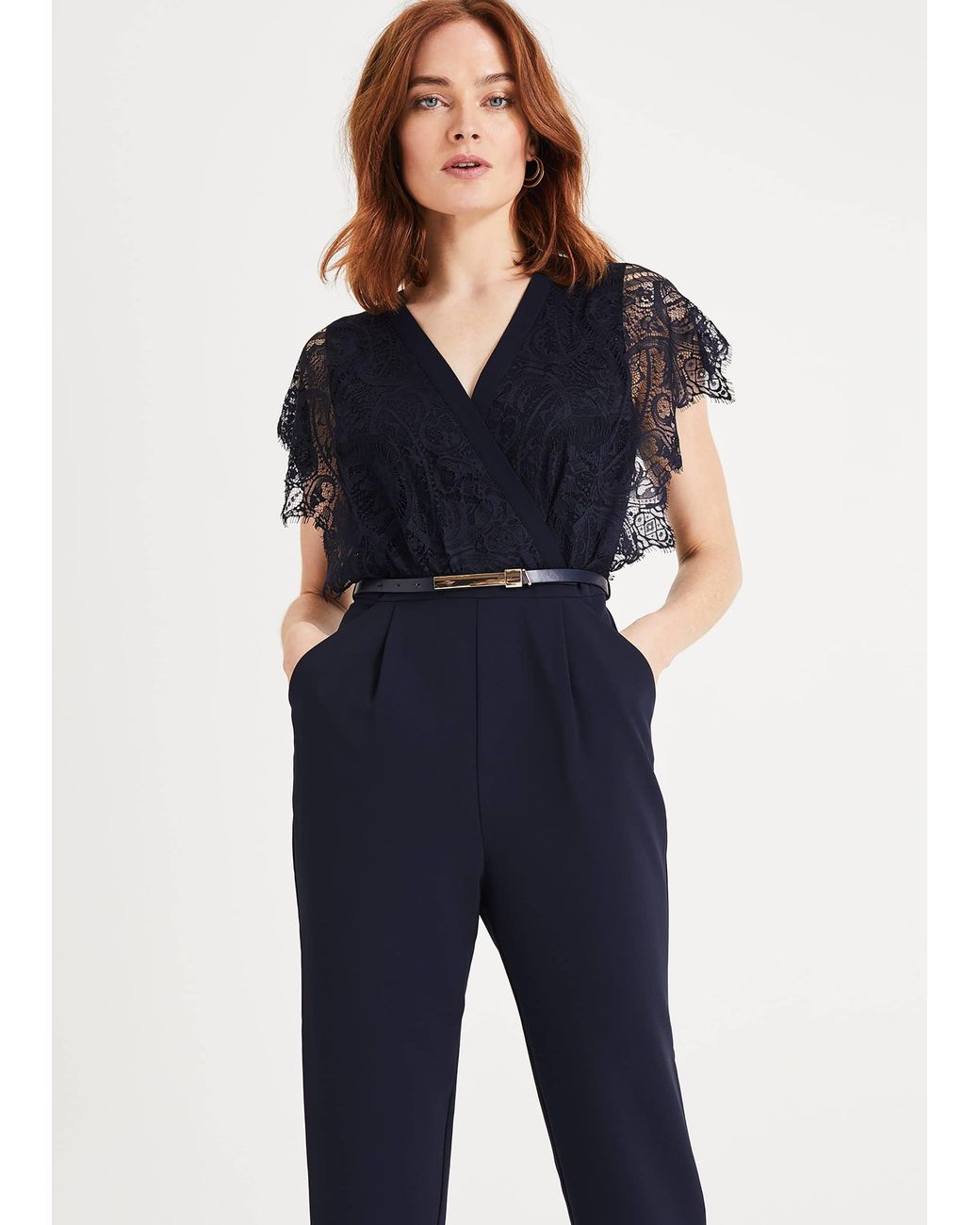 Phase Eight Blue Amira Lace Top Jumpsuit