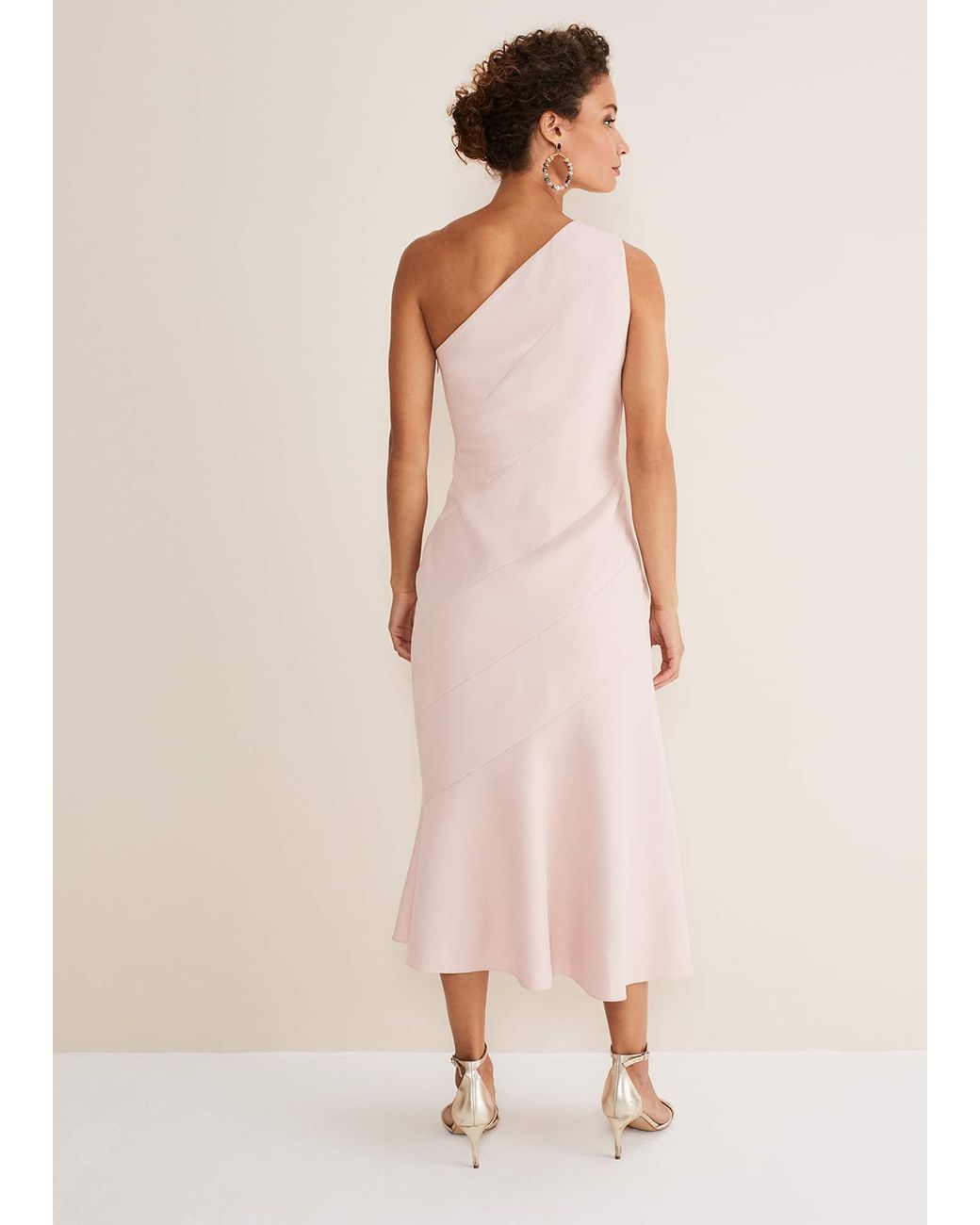 Phase Eight Natural Valencia One Shoulder Midaxi Dress