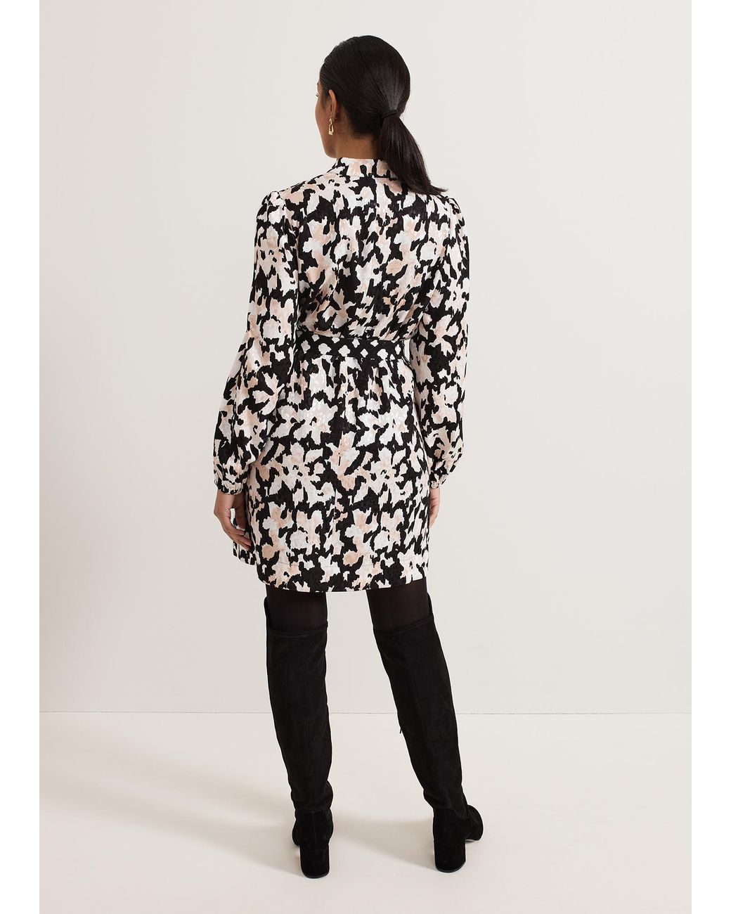 Phase Eight White Petite Dolly Jacquard Mini Tunic Dress