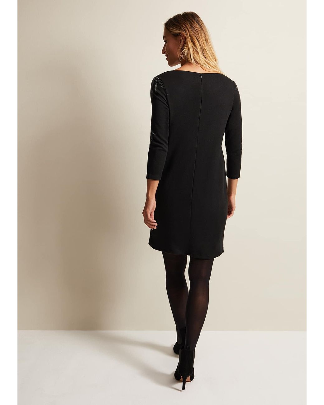 Phase Eight Black Loreina Floral Tunic Dress