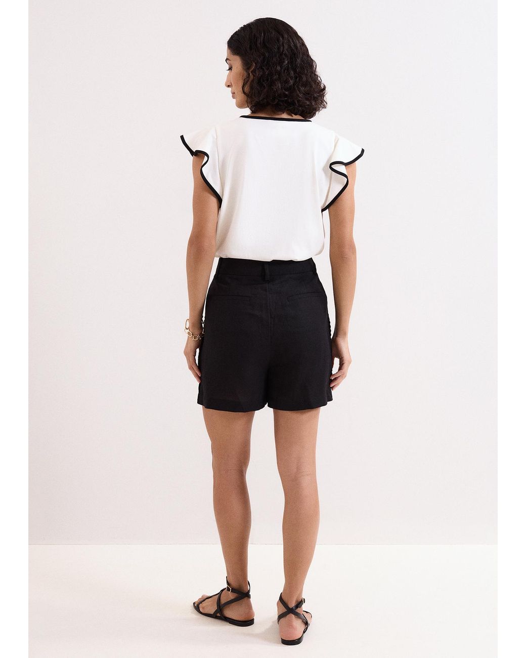 Phase Eight Black Arnie Linen Shorts