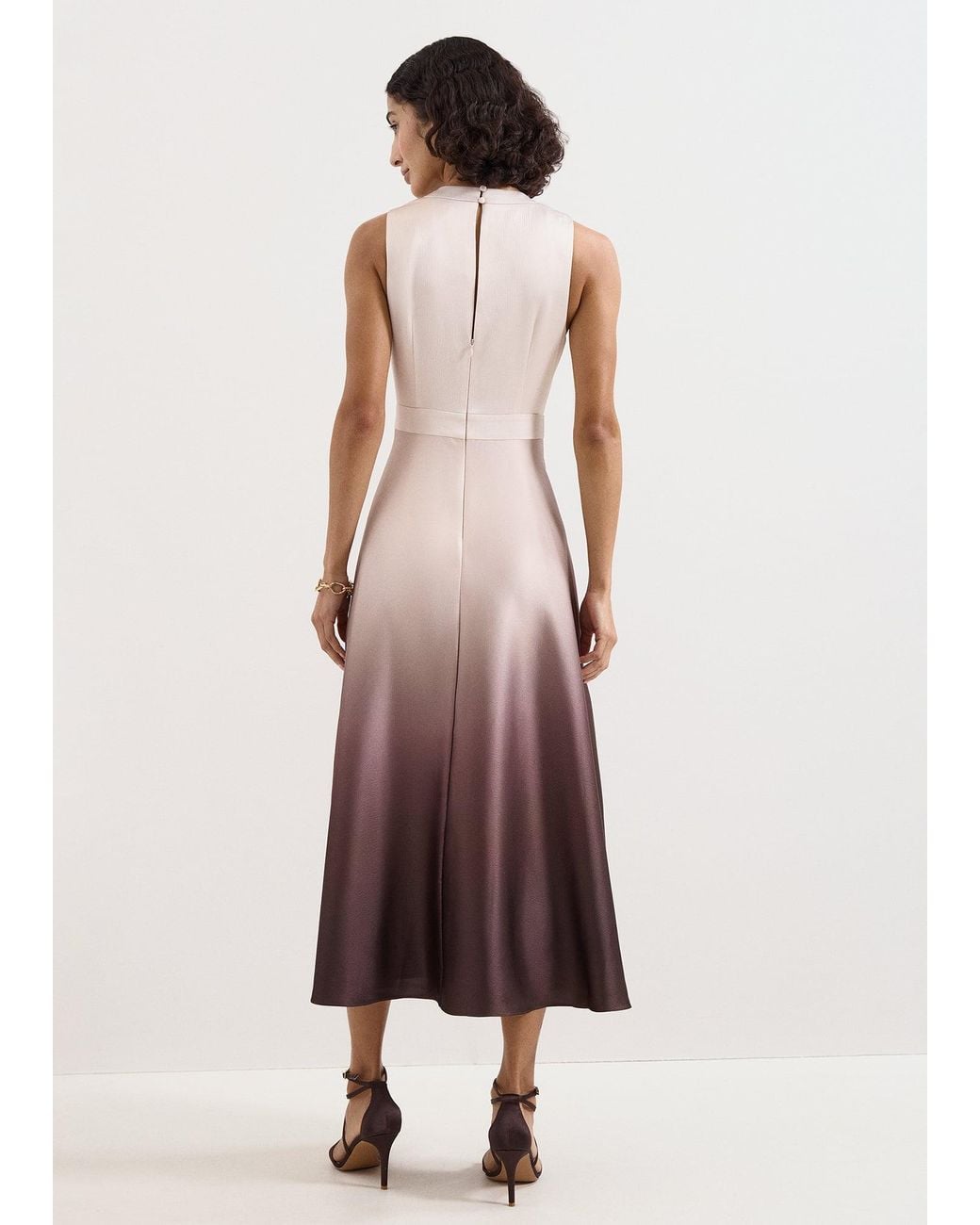 Phase Eight White Cheryl Cowl Neck Ombre Maxi Dress