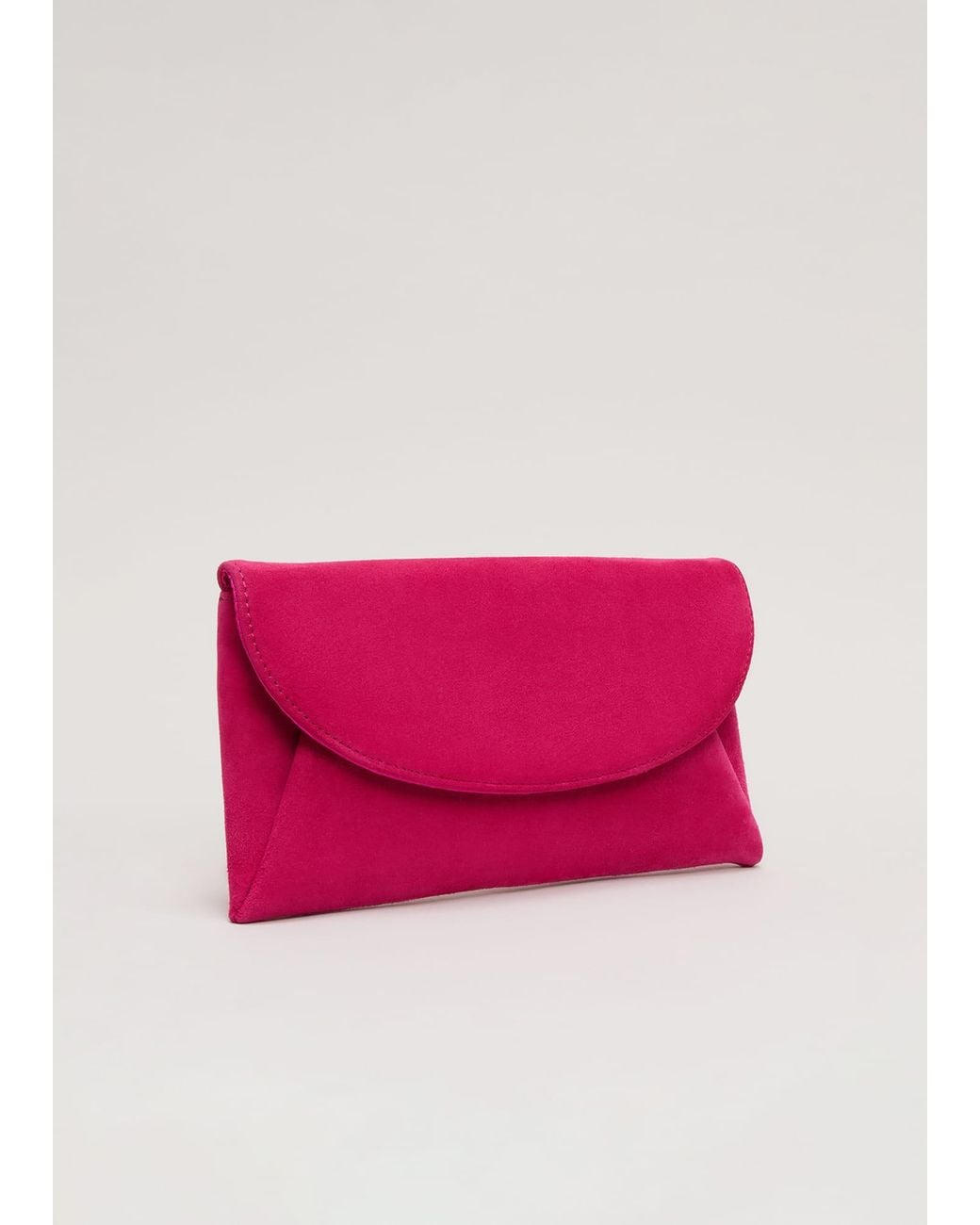 Phase Eight Pink Suede Clutch Bag