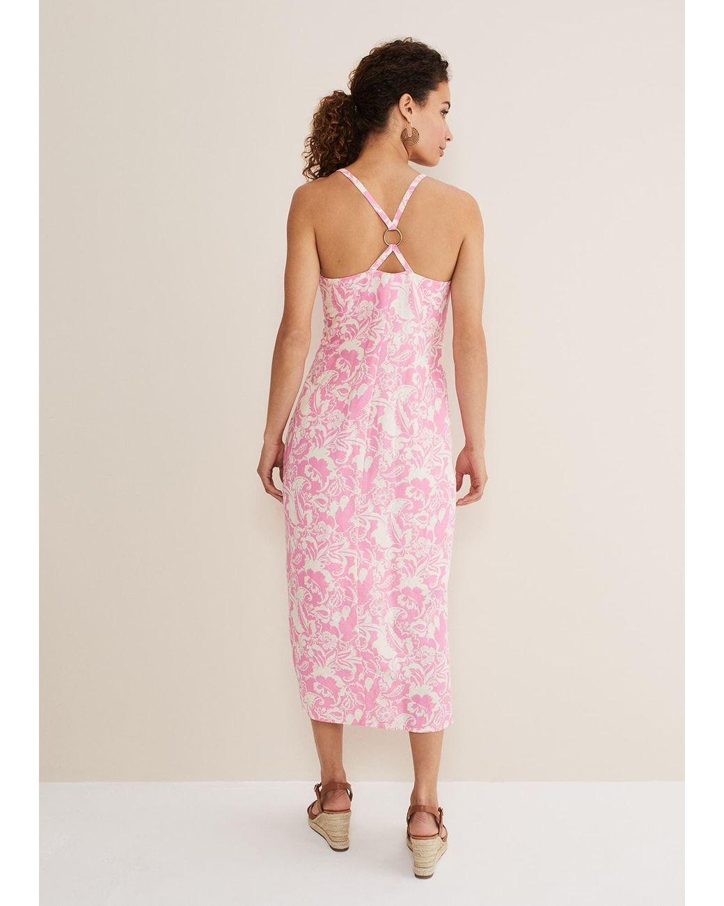 Phase Eight Pink Monroe Paisley Midi Dress