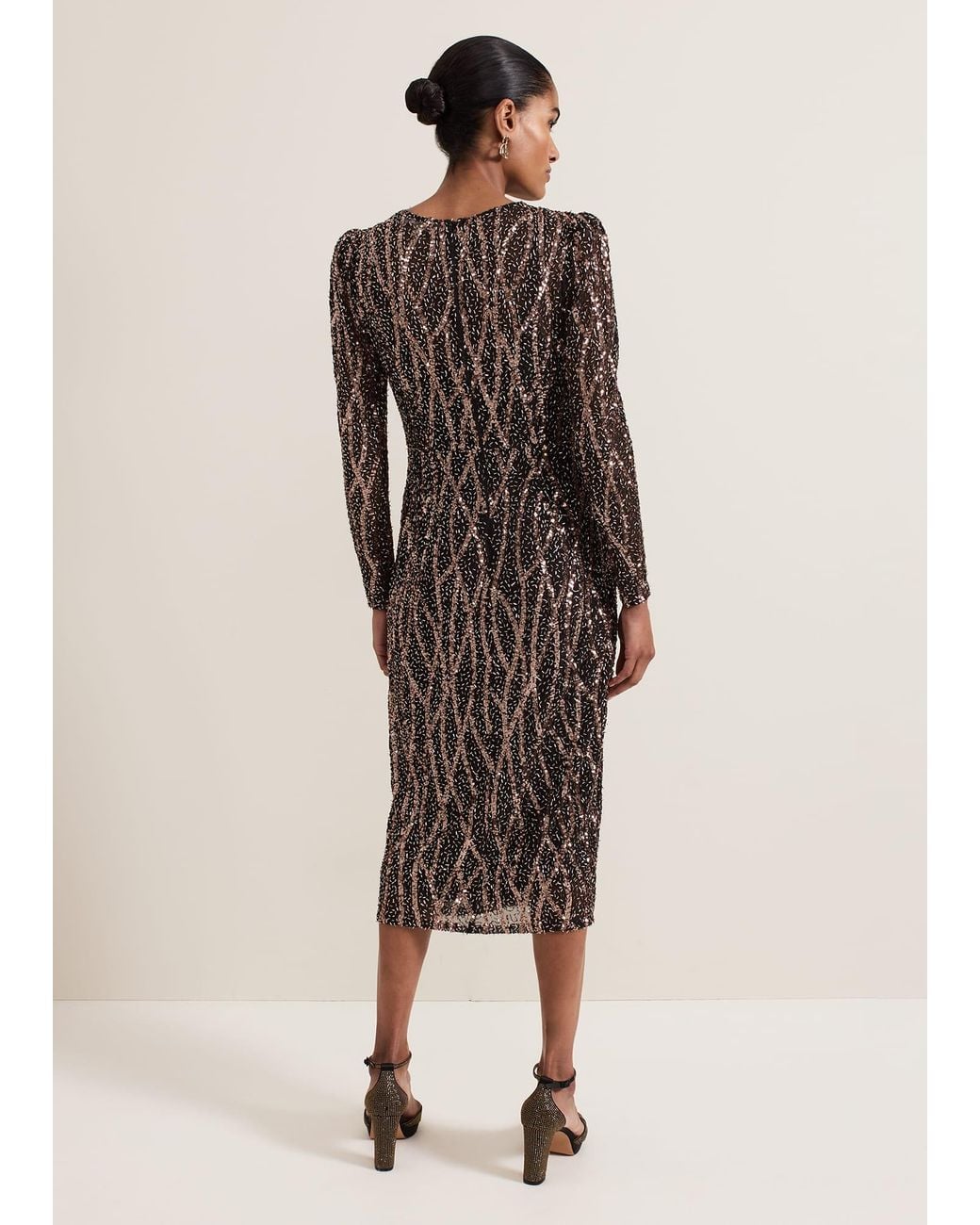 Phase Eight Multicolor Kaleigh Sequin Midi Dress