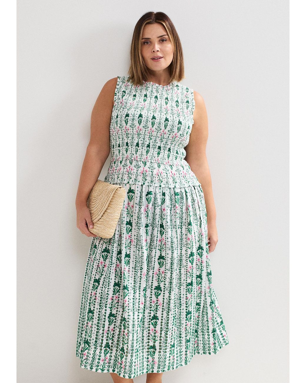 Phase Eight White Chiara Floral Midi Dress