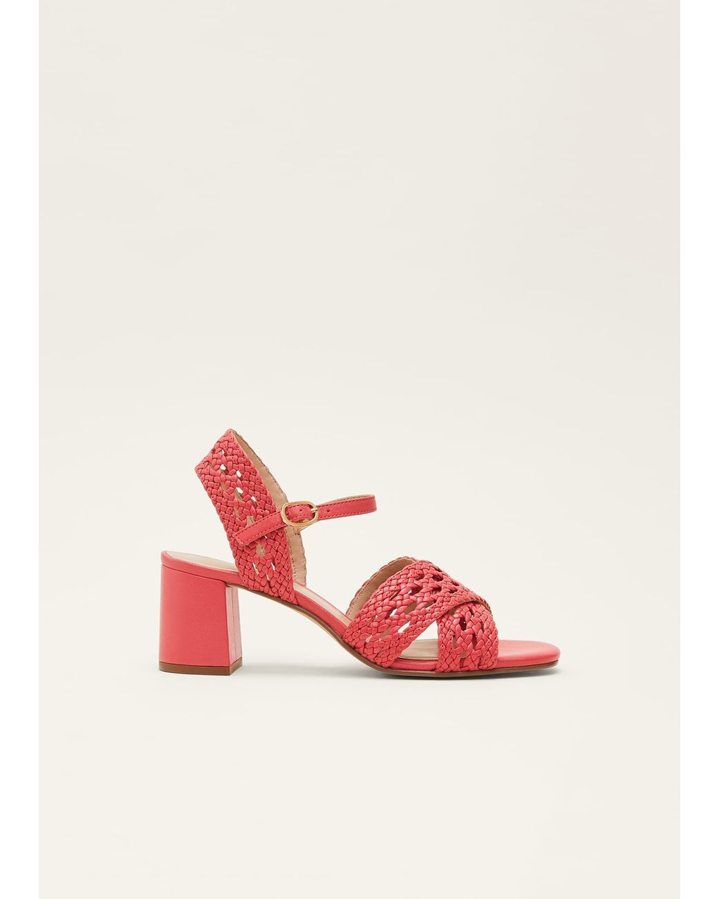 Phase Eight Pink Weave Heeled Sandal