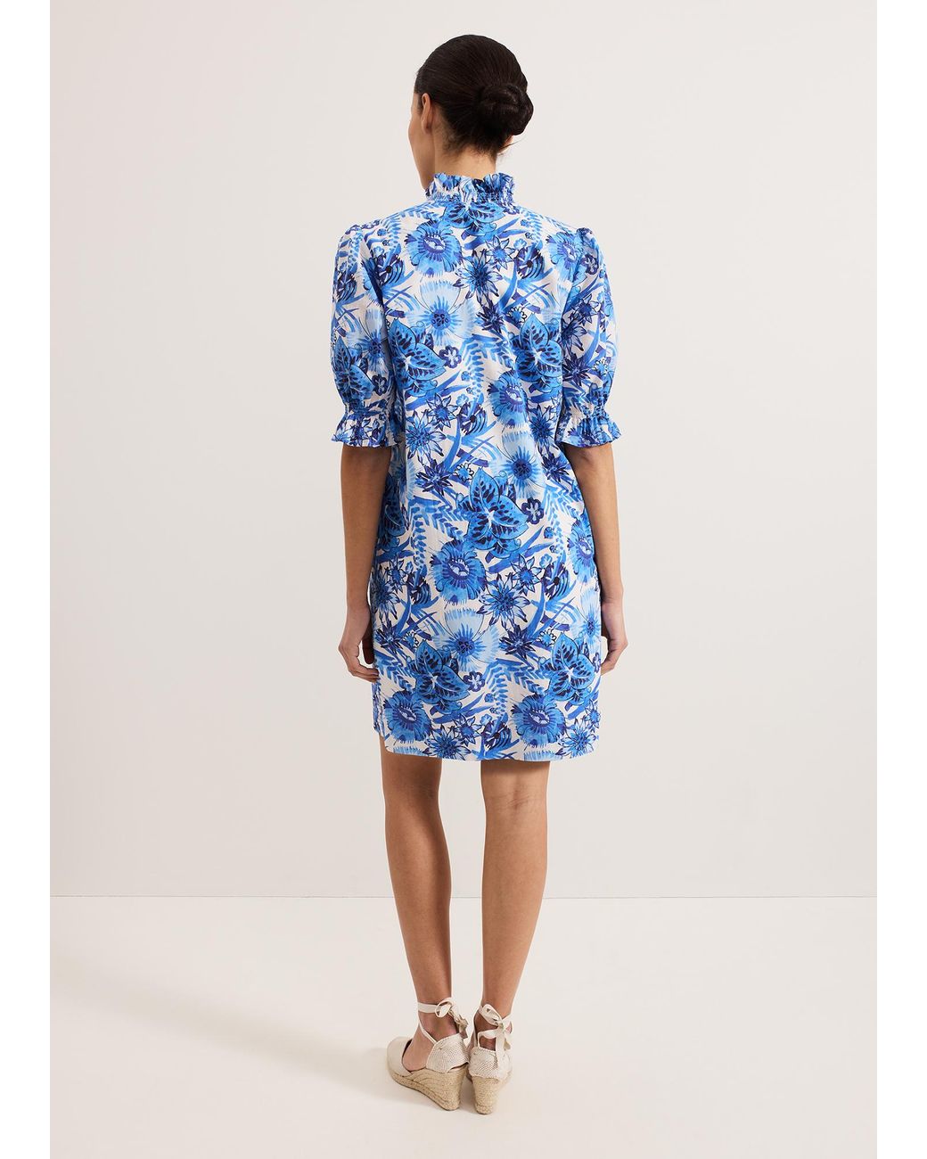 Phase Eight Blue Azelia Cotton Dress