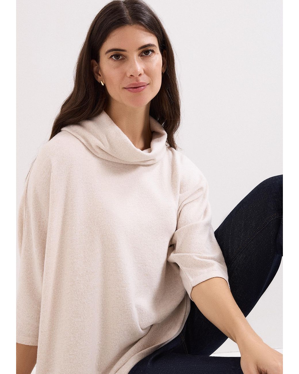 Phase Eight Natural Toni Button Detail Snuggle Top