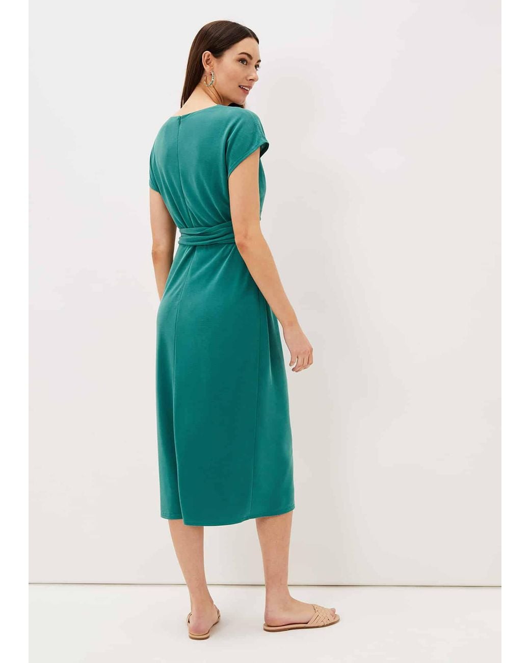 Phase Eight Blue Kadence Cupro Tie Waist Dress