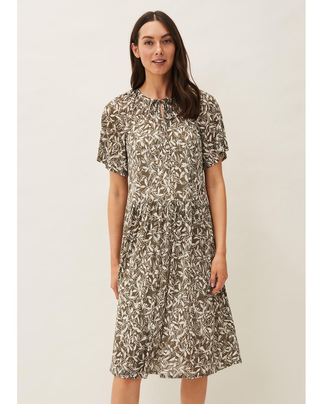 Phase Eight Multicolor Jemmy Leaf Print Swing Dress