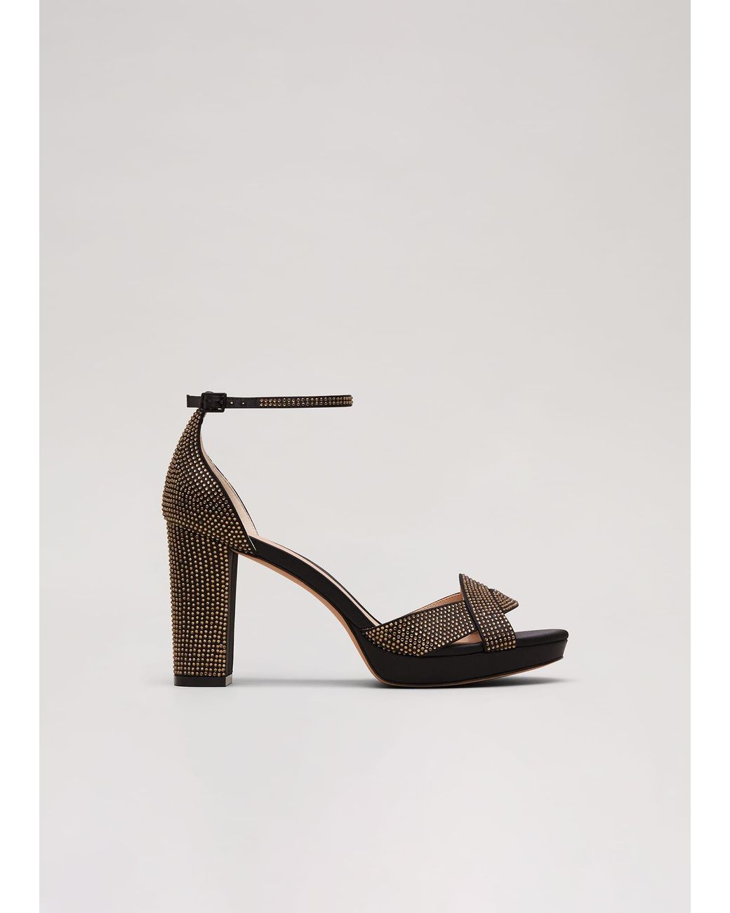 Phase Eight Metallic Embellished Crossover Platform Sandal