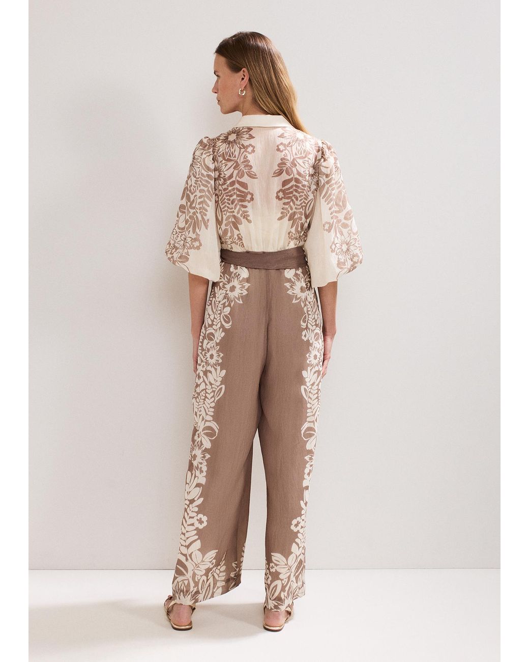 Phase Eight Natural Lilja Placement Floral Jumpsuit