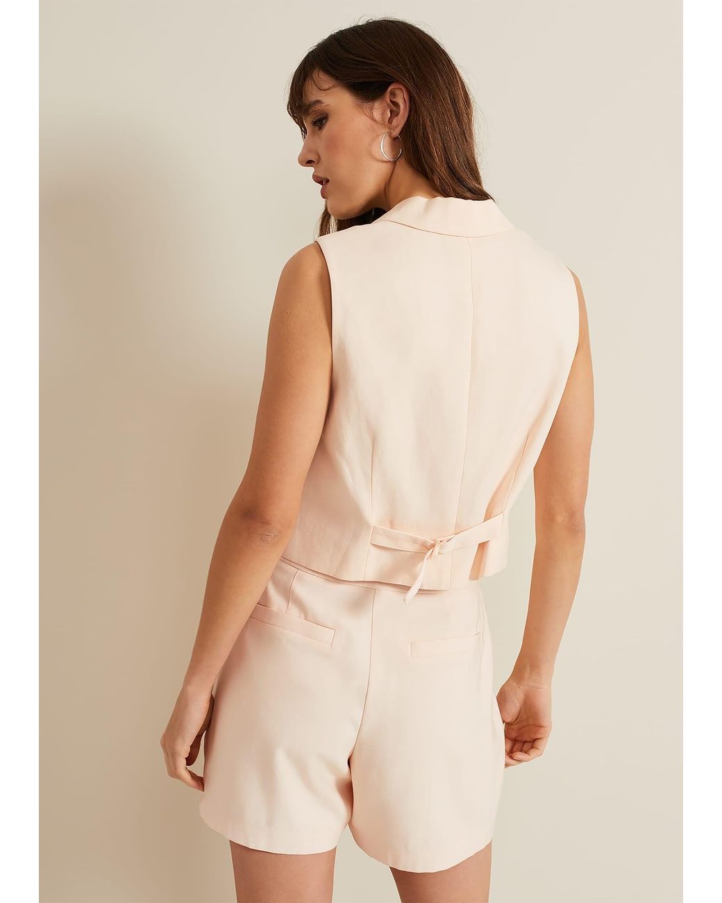 Phase Eight Natural Bianca Peach Waistcoat