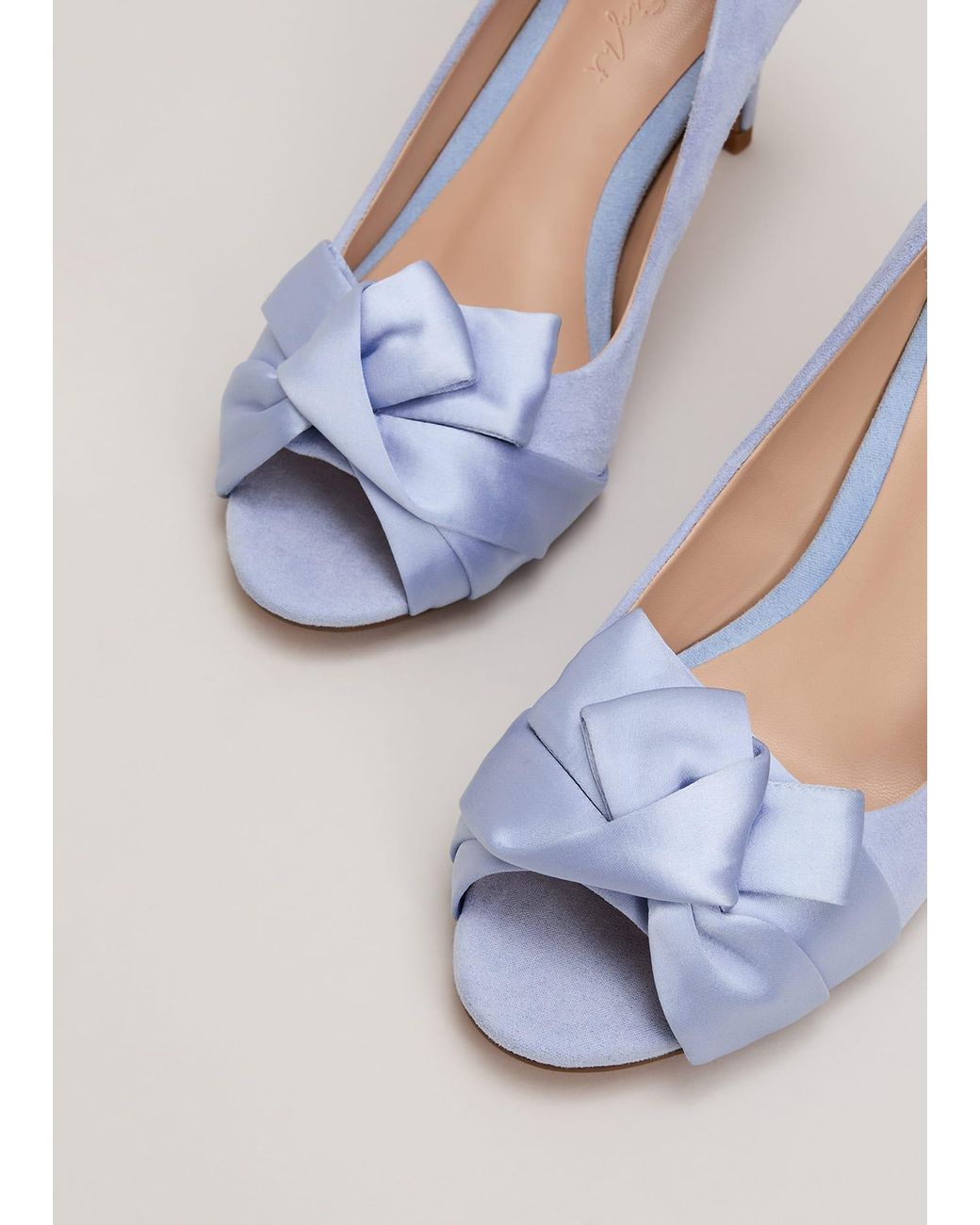 Phase Eight Blue Satin Twist Peeptoe Shoes