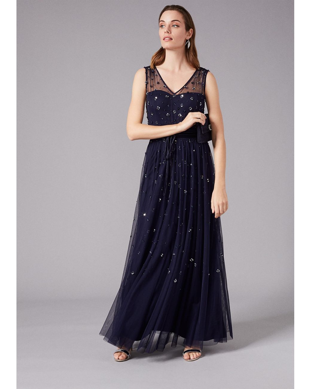 Phase Eight Blue Marcia Sequin Tulle Dress