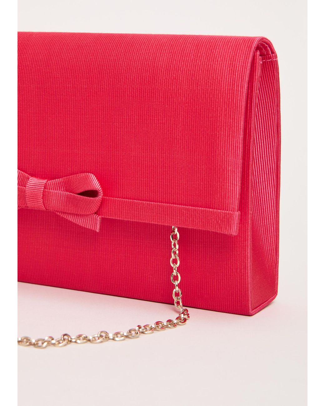 Phase Eight Pink Grosgrain Bow Clutch Bag