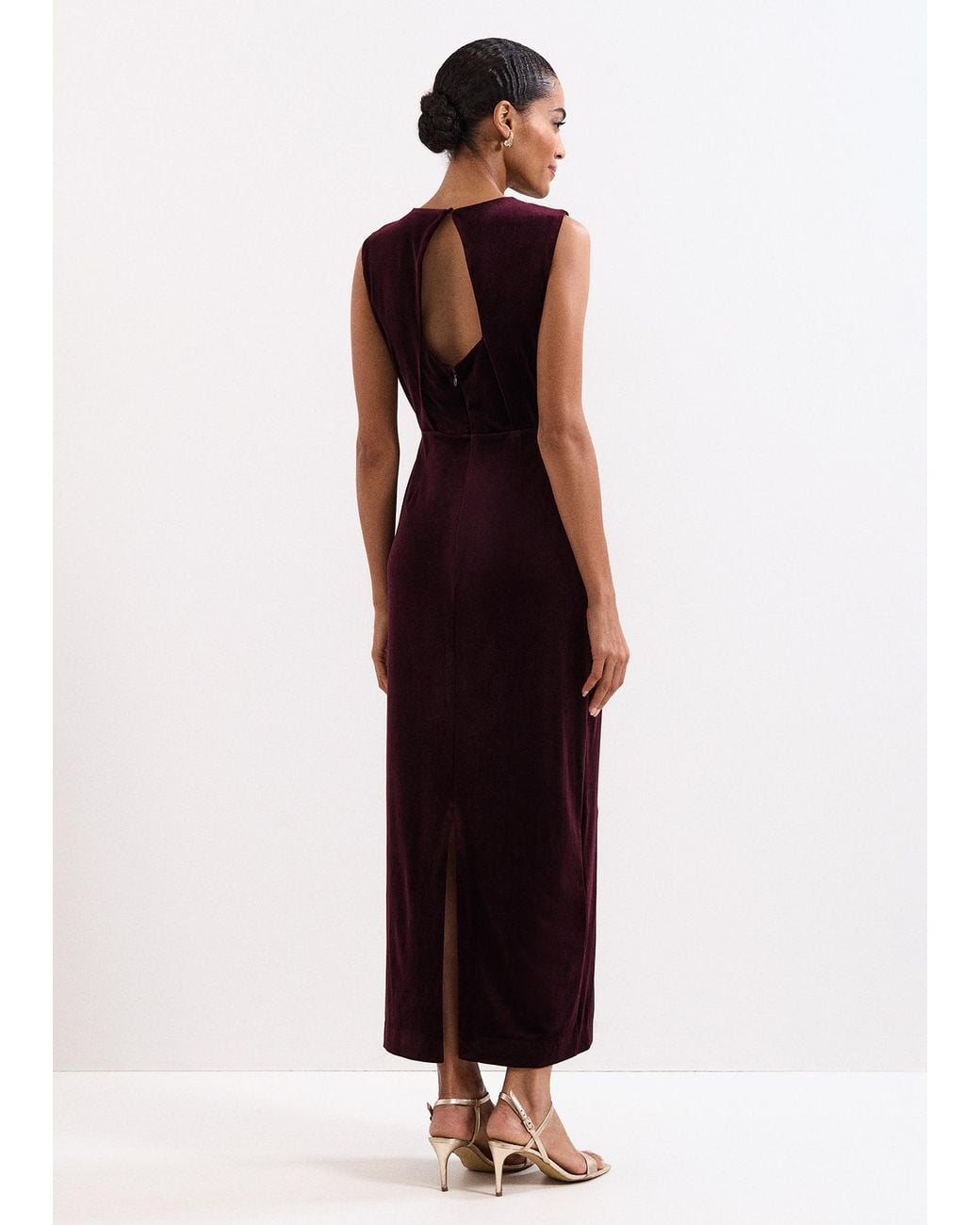 Phase Eight Red Ava Velvet Twist Maxi Dress