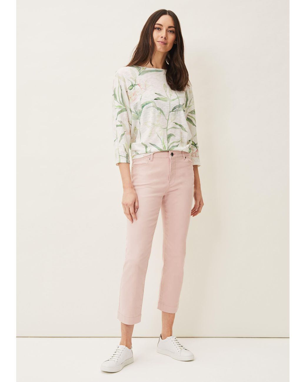 Phase Eight Natural Ramona Cropped Straight Leg Jean