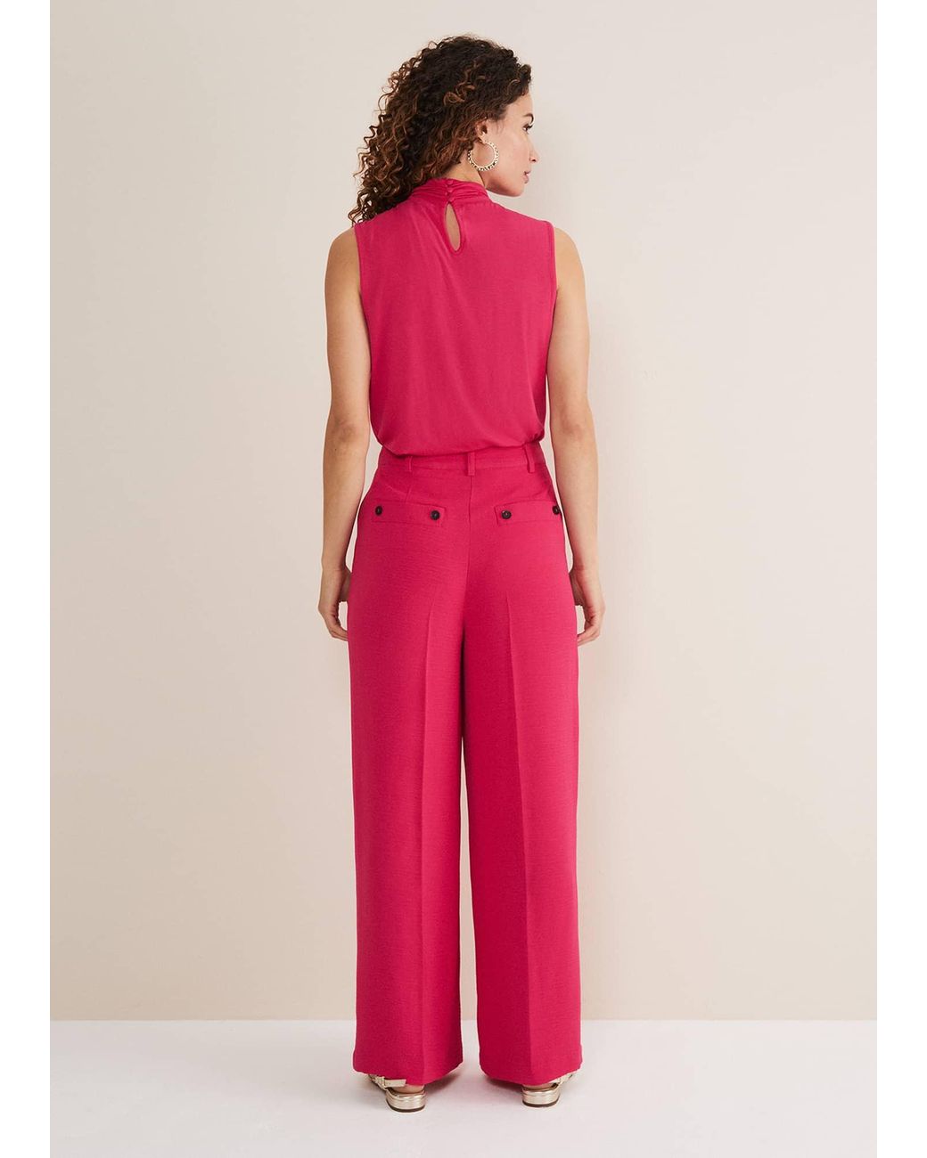 Phase Eight Pink Opal Wide Leg Trousers