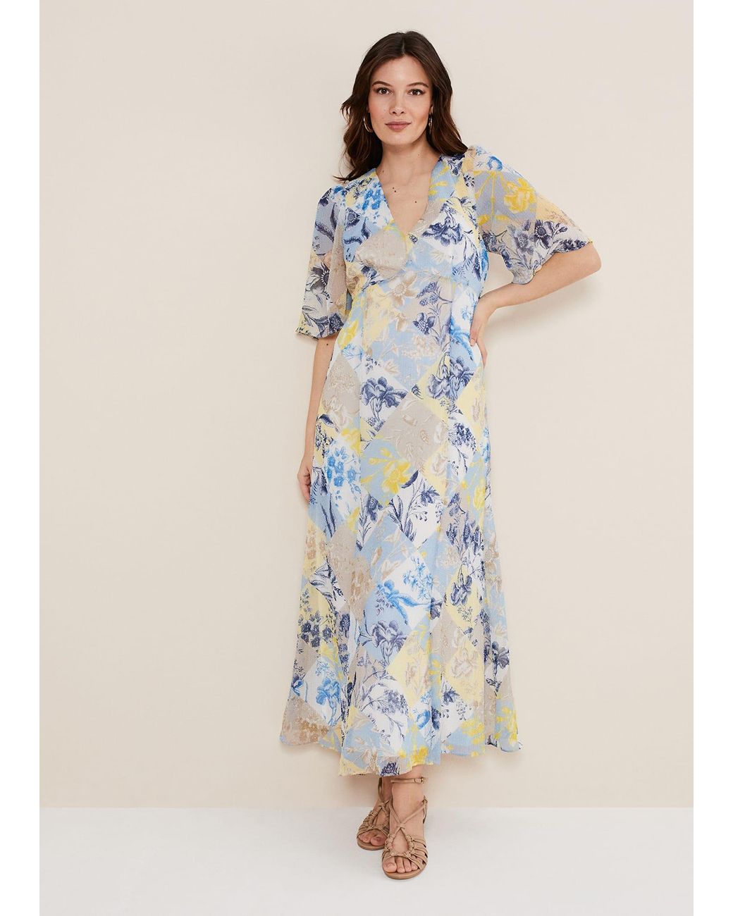 Phase Eight Blue Akia Patchwork Dress