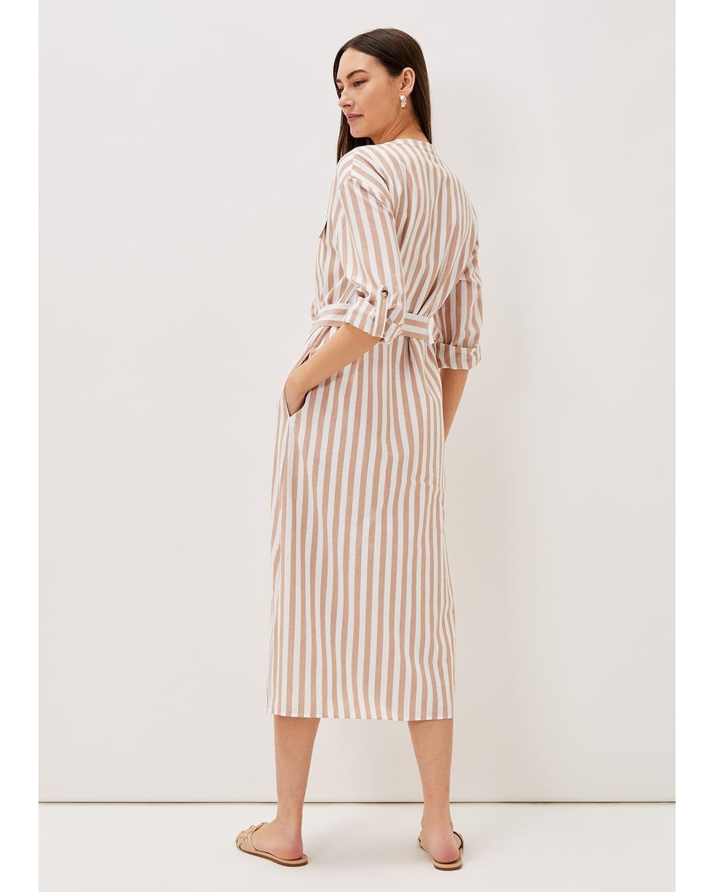 Phase Eight Natural Ayden Stripe Dress