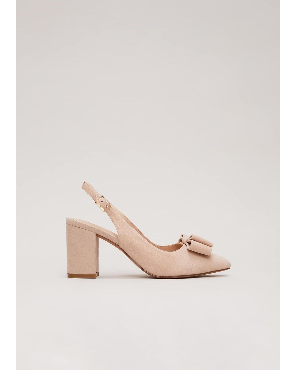 Phase Eight Blue Bow Front Slingback Block Heel Shoes