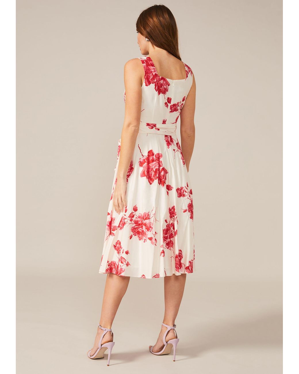 Phase Eight Red Elfrida Floral Print Fit And Flare Dress